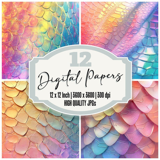 Neon Lizard Rainbow Digital Paper Pack (DDD002710)