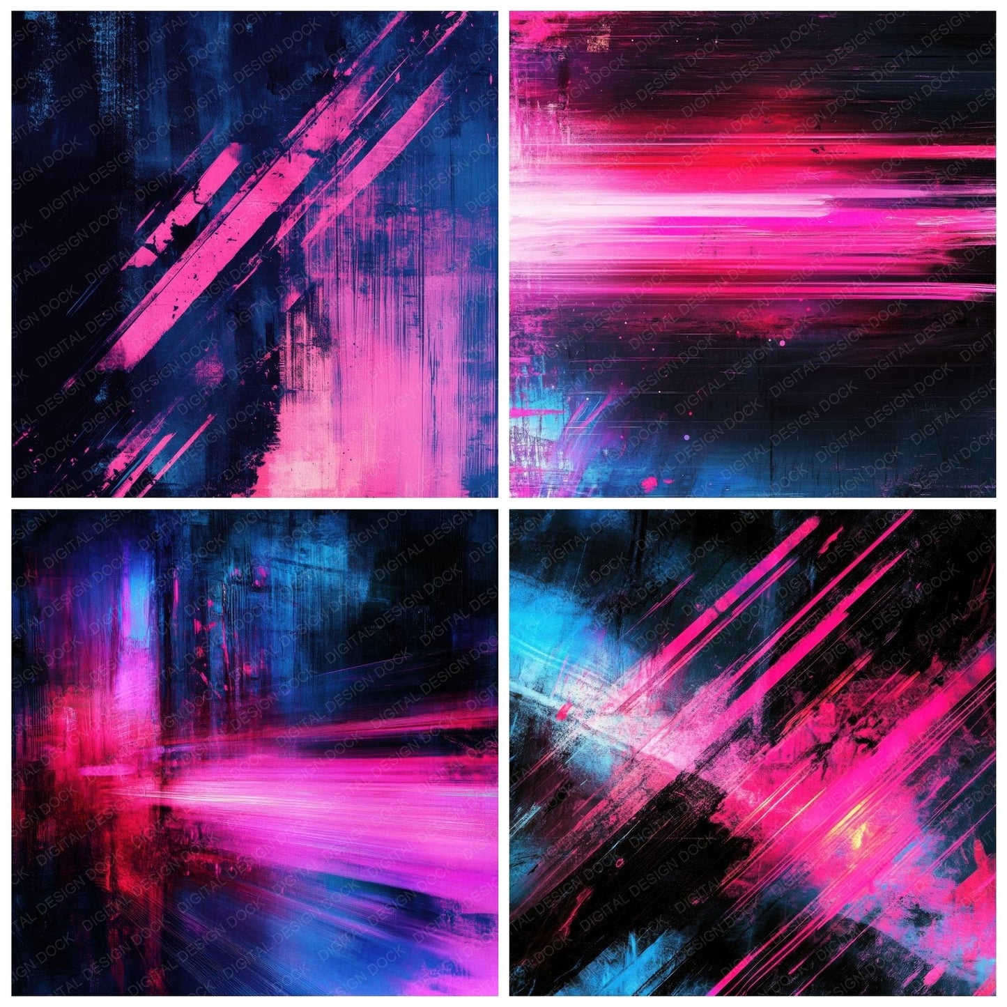 Neon Motion Blur Digital Paper Pack (DDD002713)