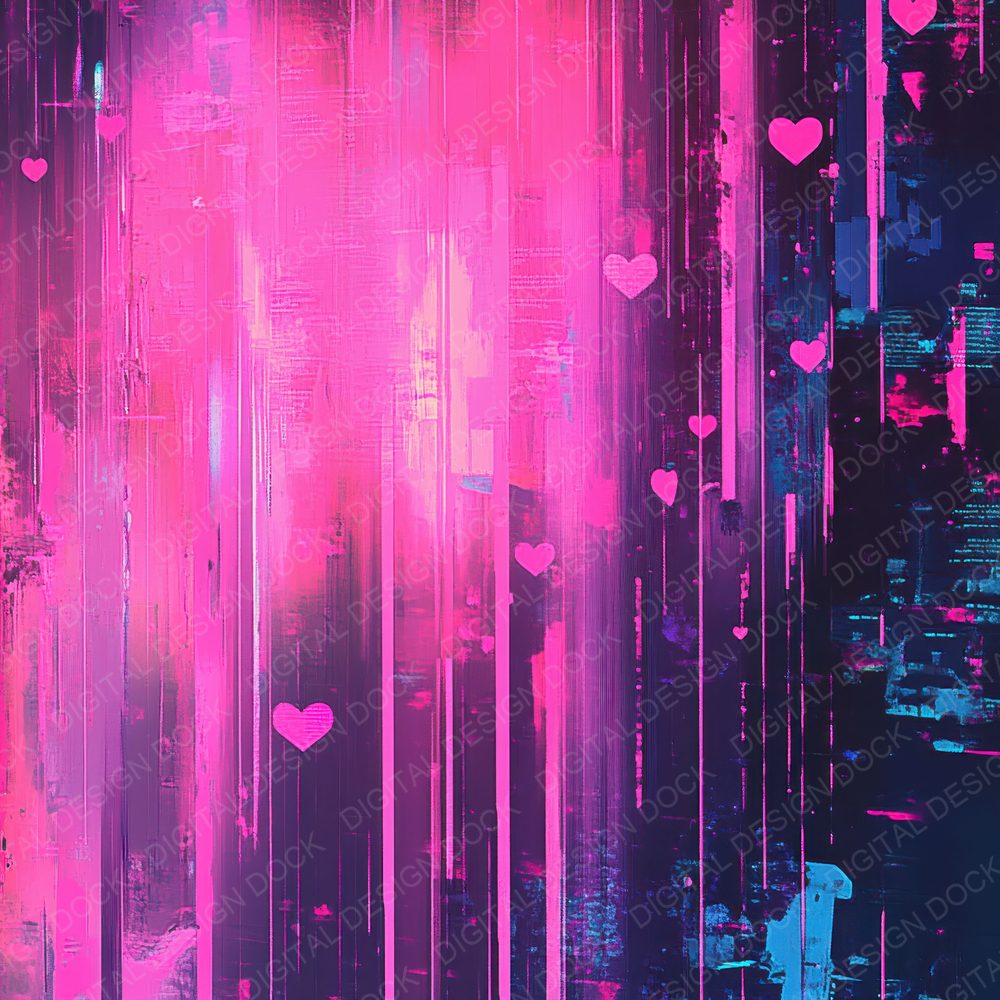 Neon Pixel Love Digital Paper Pack (DDD002723)