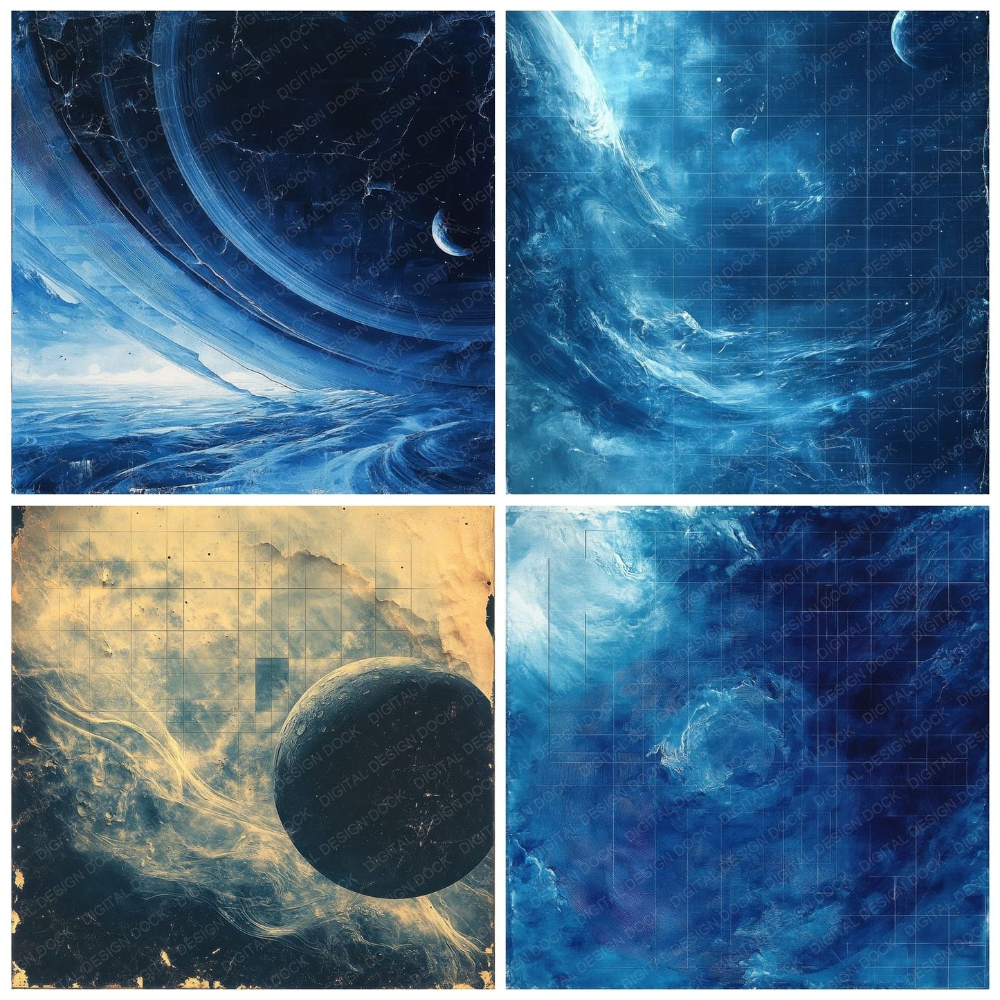 Neptune Storm Grid Digital Paper Pack (DDD002744)