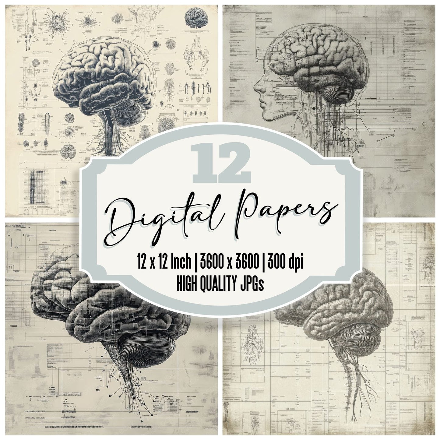Neural Grid Trace Digital Paper Pack (DDD002746)