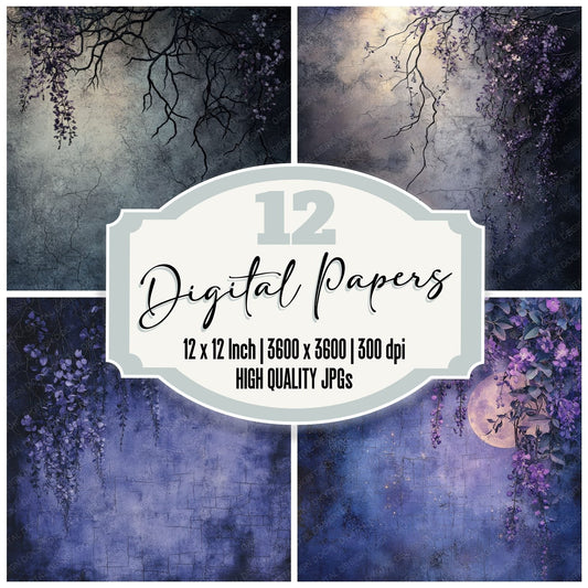 Noctilucent Wisteria Mist Digital Paper Pack (DDD002757)