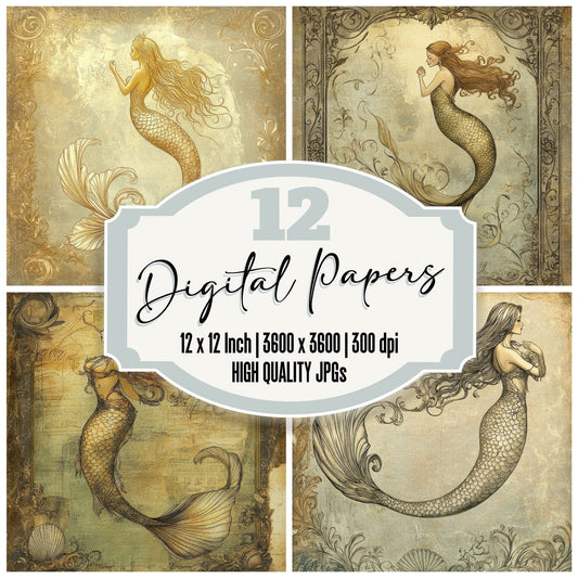 Nouveau Mermaid Digital Paper Pack (DDD002772)