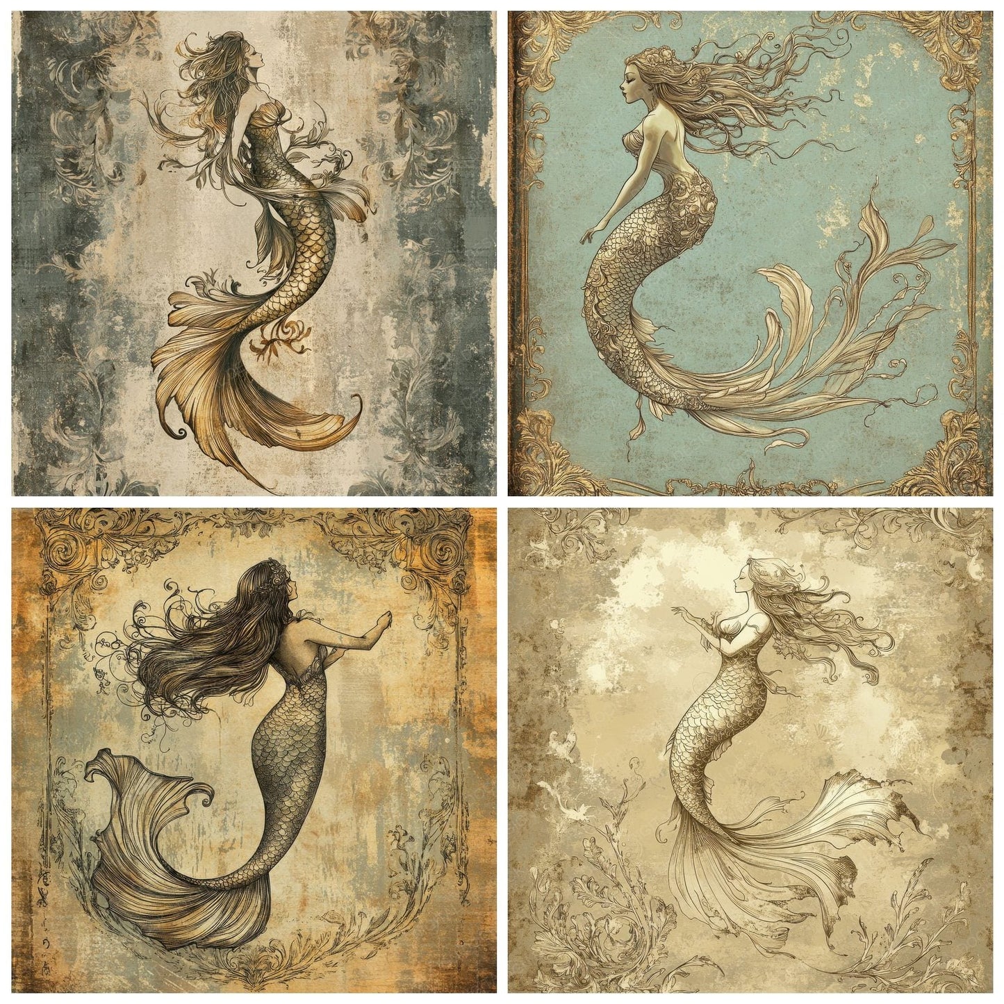 Nouveau Mermaid Digital Paper Pack (DDD002772)