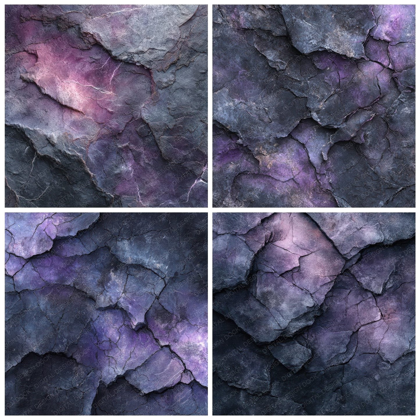 Obsidian Dusk Violet Ash Digital Paper Pack (DDD002776)
