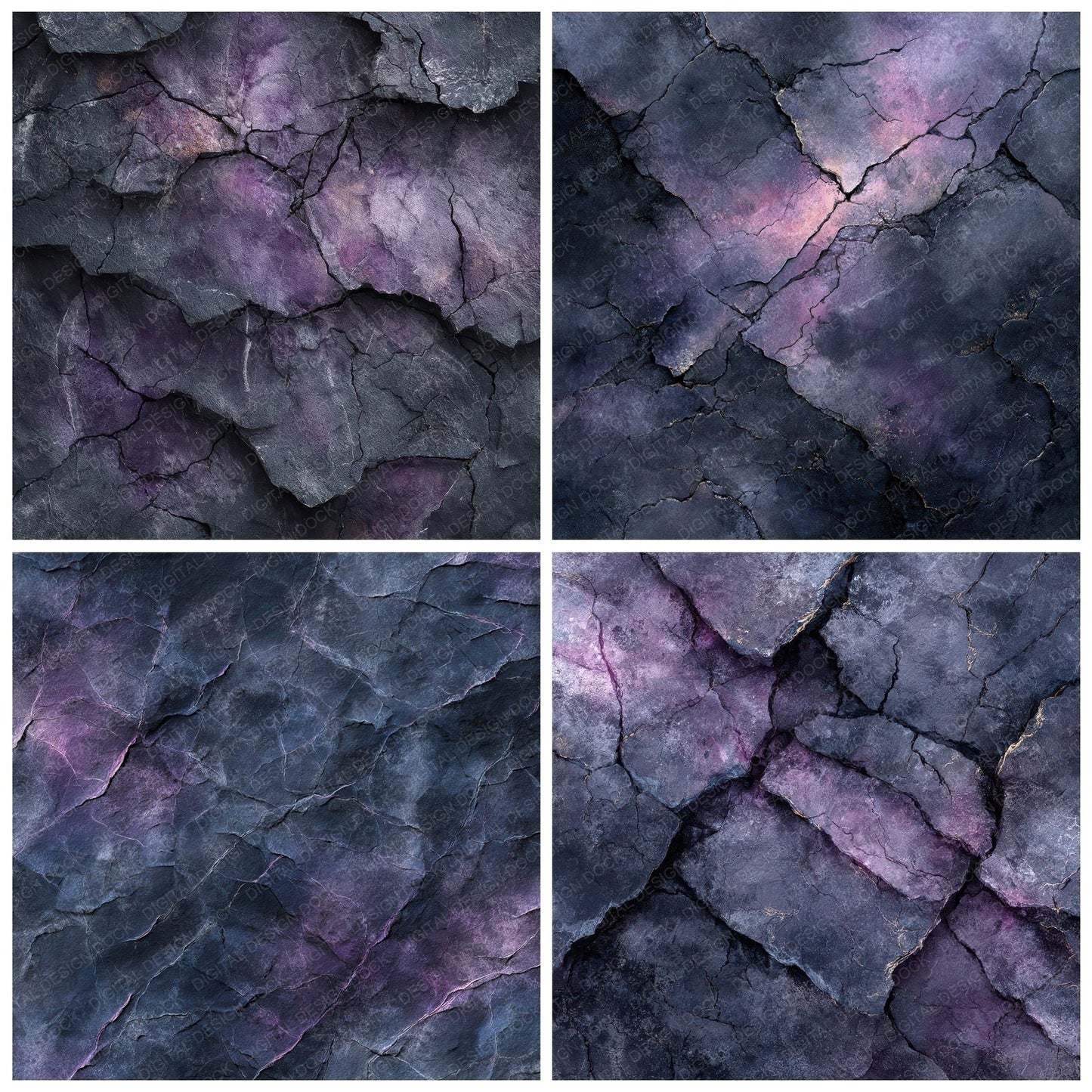 Obsidian Dusk Violet Ash Digital Paper Pack (DDD002776)