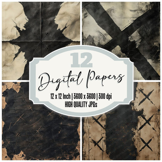 Obsidian Stitch Relic Digital Paper Pack (DDD002778)