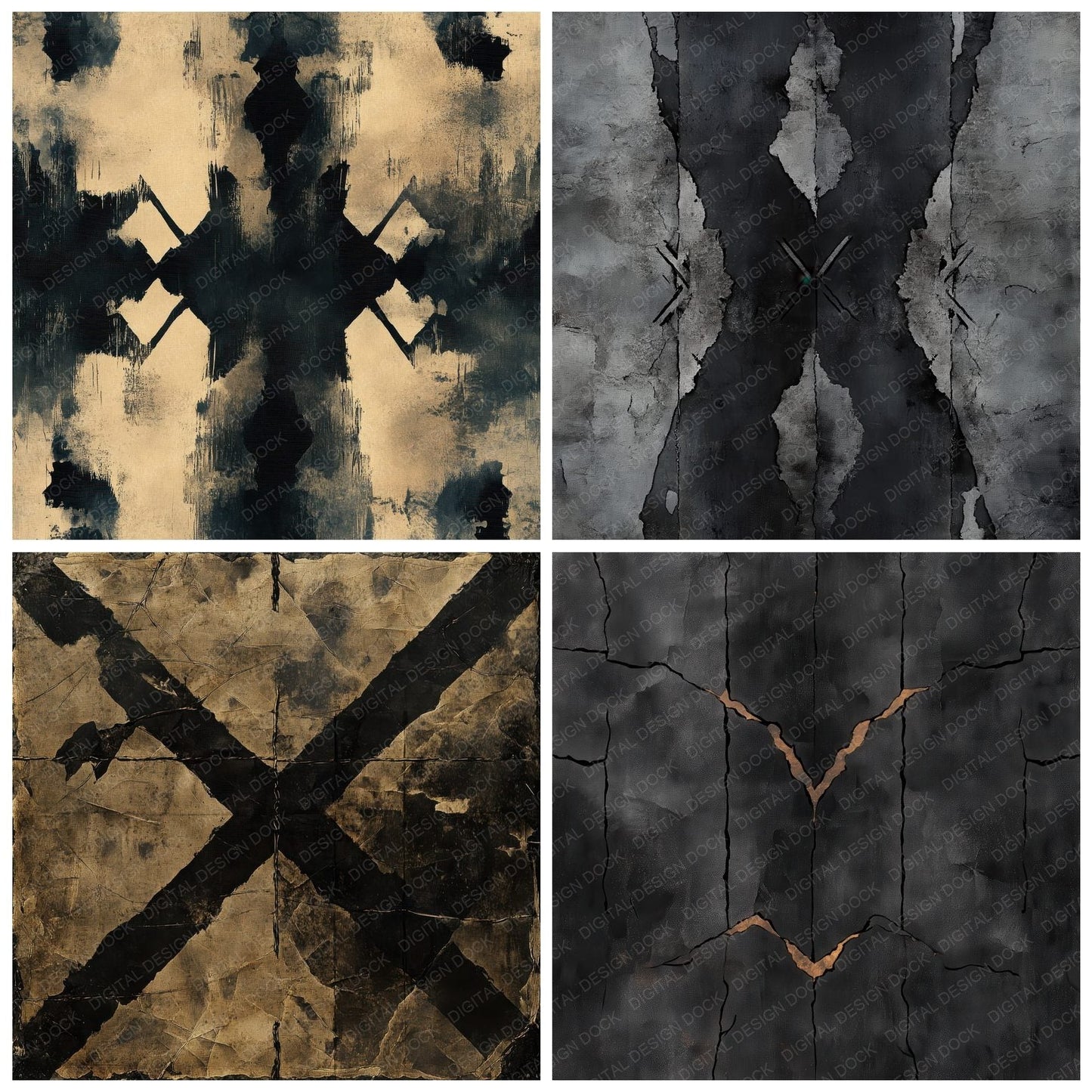 Obsidian Stitch Relic Digital Paper Pack (DDD002778)