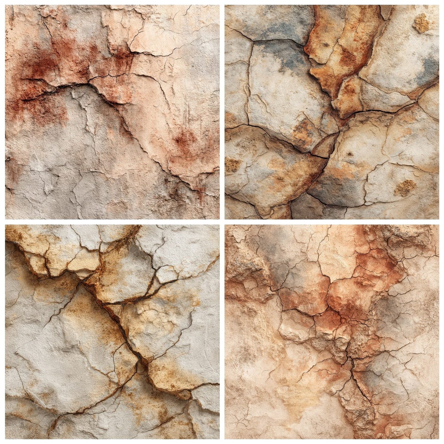 Ochre Cracked Mud Vein Digital Paper Pack (DDD002782)