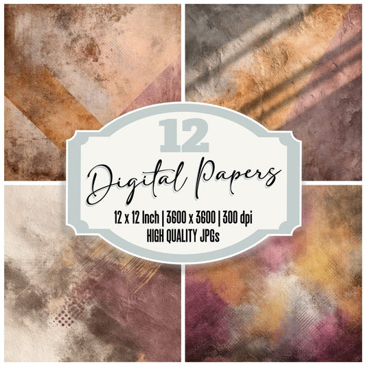 Ochre Rose Fold Digital Paper Pack (DDD002791)