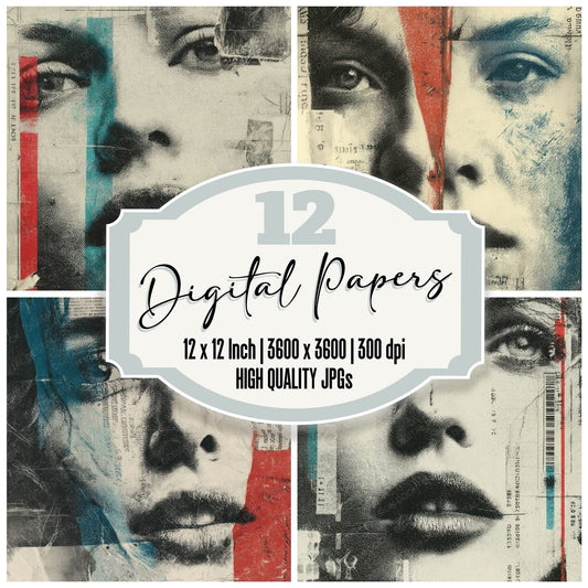 Offset Face Text Digital Paper Pack (DDD002796)