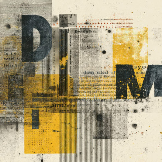 Offset Letter Yellow Line Shadow Digital Paper Pack (DDD002801)