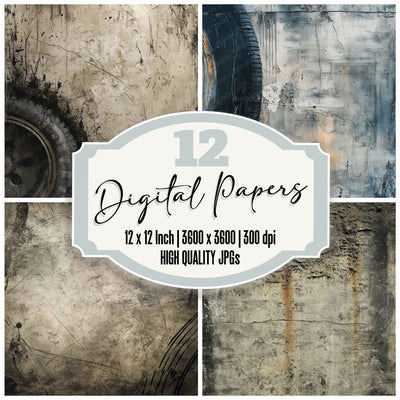 Oil Stained Concrete Background Digital Paper Pack (DDD002812)