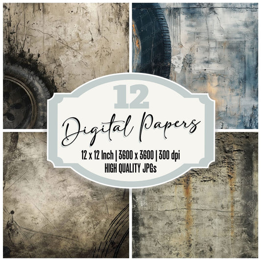 Oil Stained Concrete Background Digital Paper Pack (DDD002812)