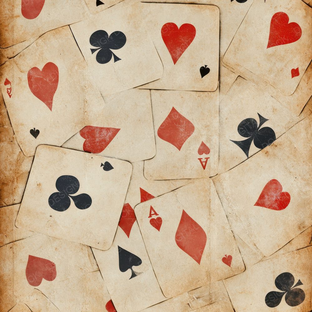 Old Playing Cards Background Digital Paper Pack (DDD002813)