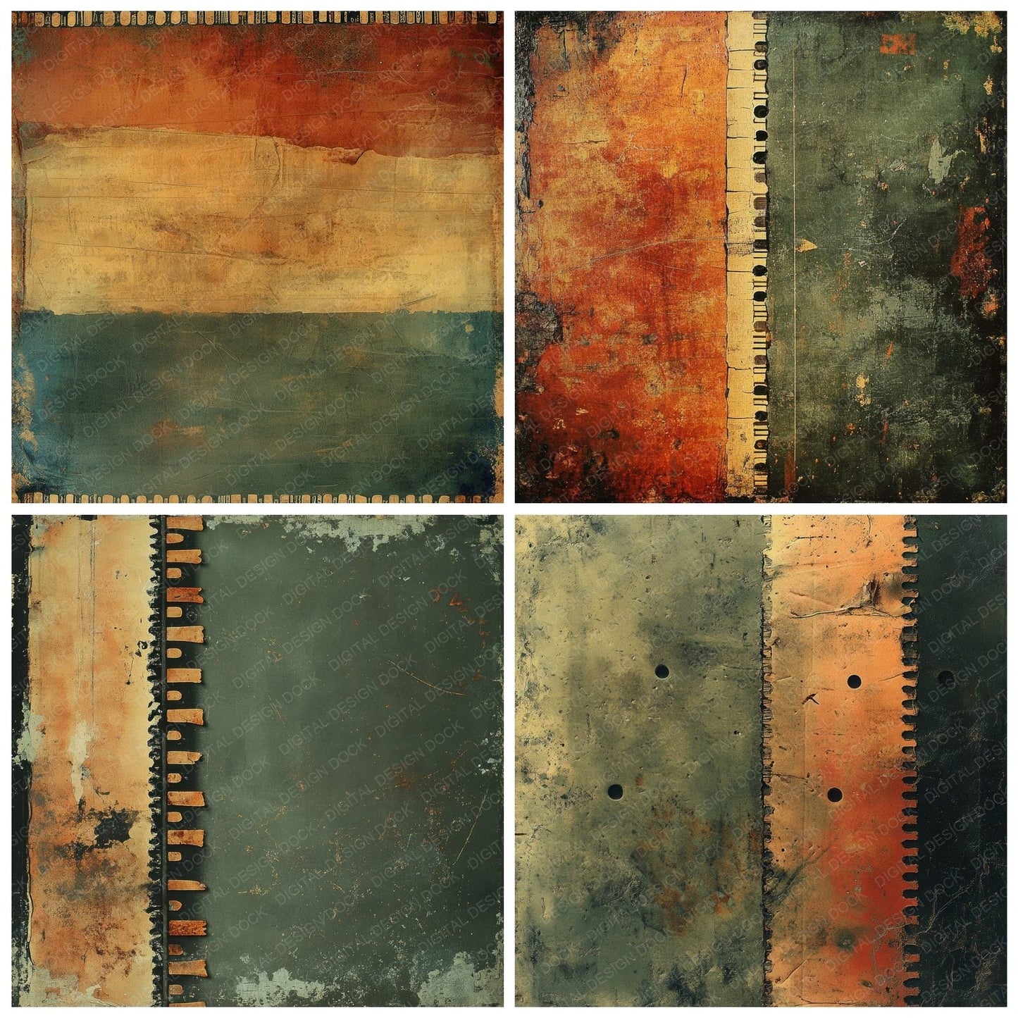 Olive Rust Texture Digital Paper Pack (DDD002819)