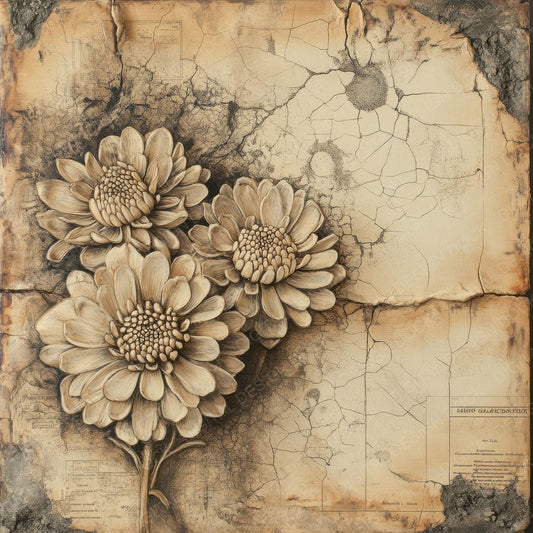 Ossified Chrysanthemum Fossil Digital Paper Pack (DDD002839)