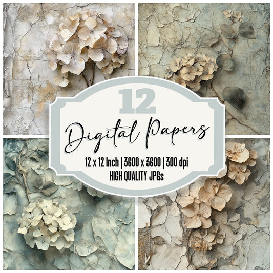 Ossified Hydrangea Clay Digital Paper Pack (DDD002840)