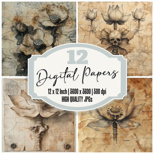 Ossified Lotus Fossil Digital Paper Pack (DDD002841)