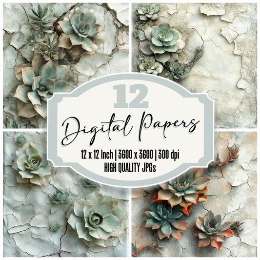 Ossified Succulent Ceramic Digital Paper Pack (DDD002842)