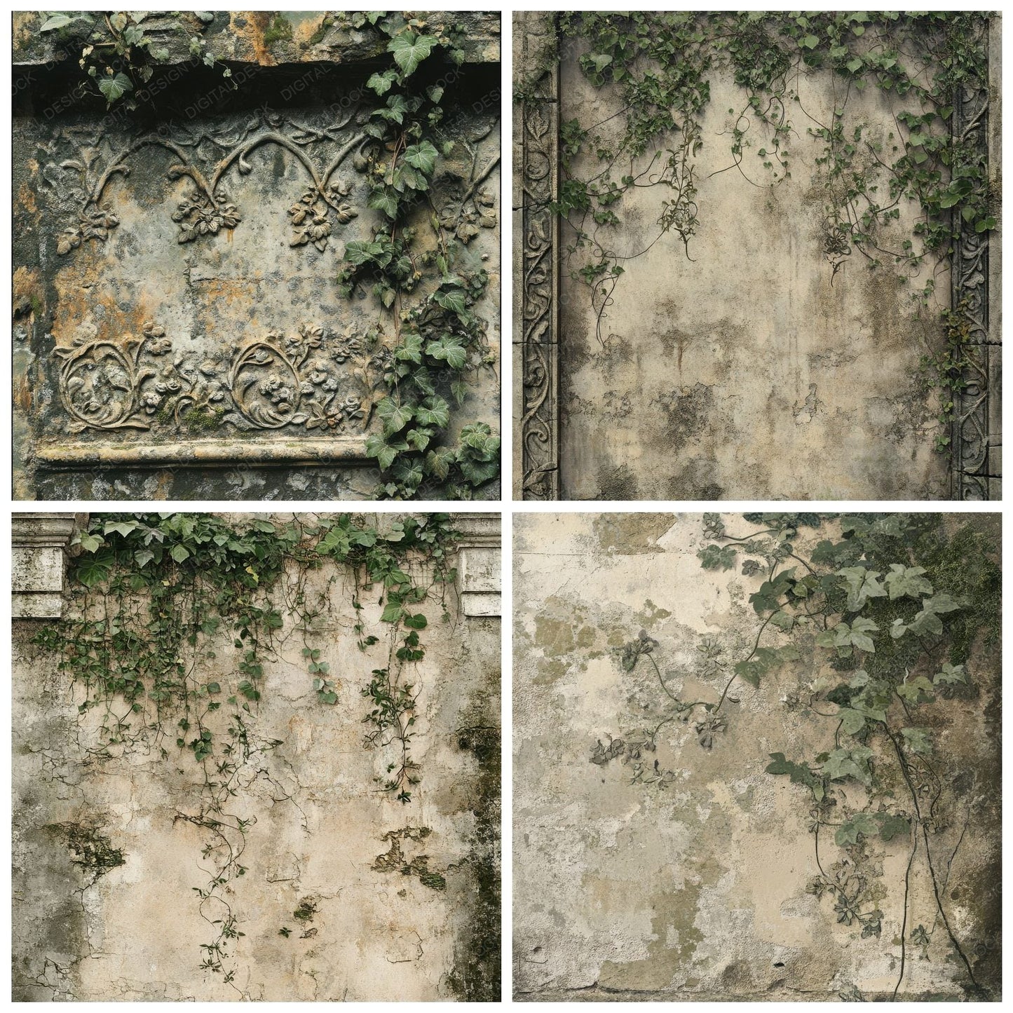 Overgrown Ruins Moss Digital Paper Pack (DDD002846)