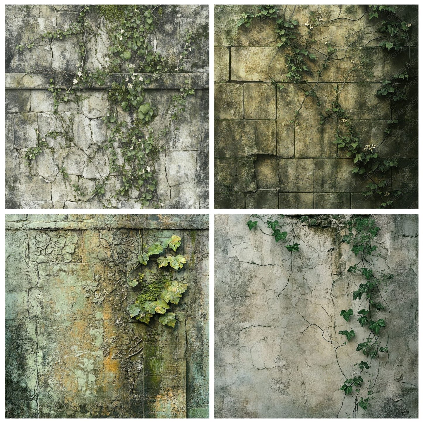 Overgrown Ruins Moss Digital Paper Pack (DDD002846)