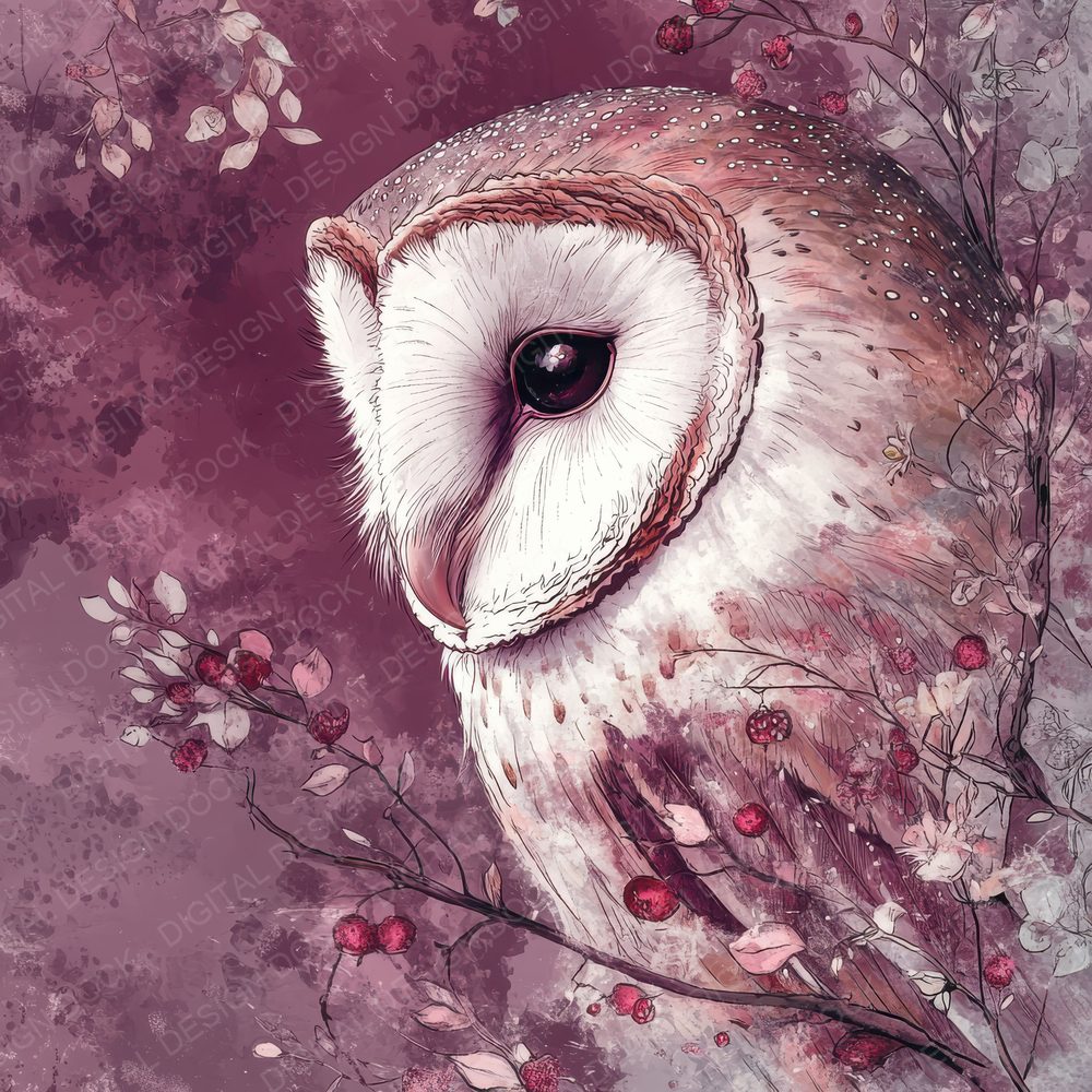 Owl Rosehip Drift Digital Paper Pack (DDD002853)