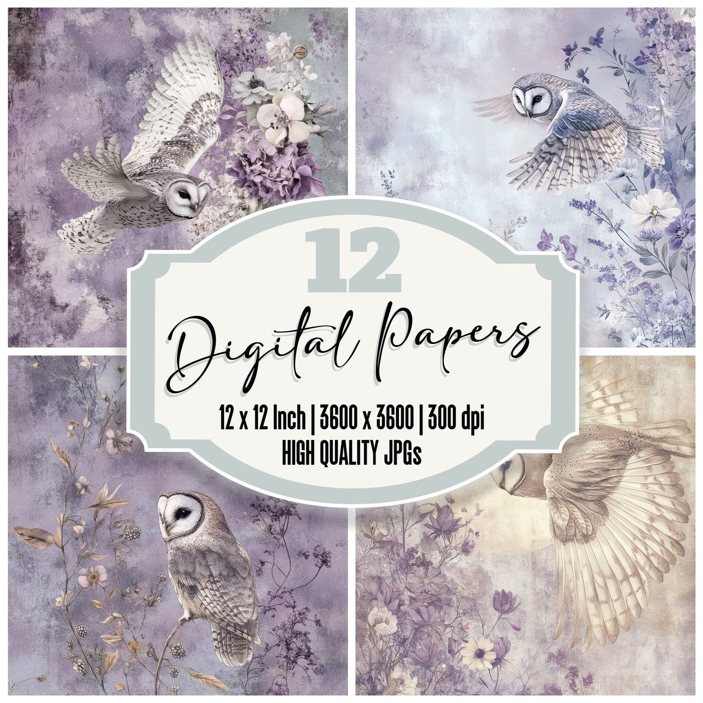 Owl Wing Mist Digital Paper Pack (DDD002854)
