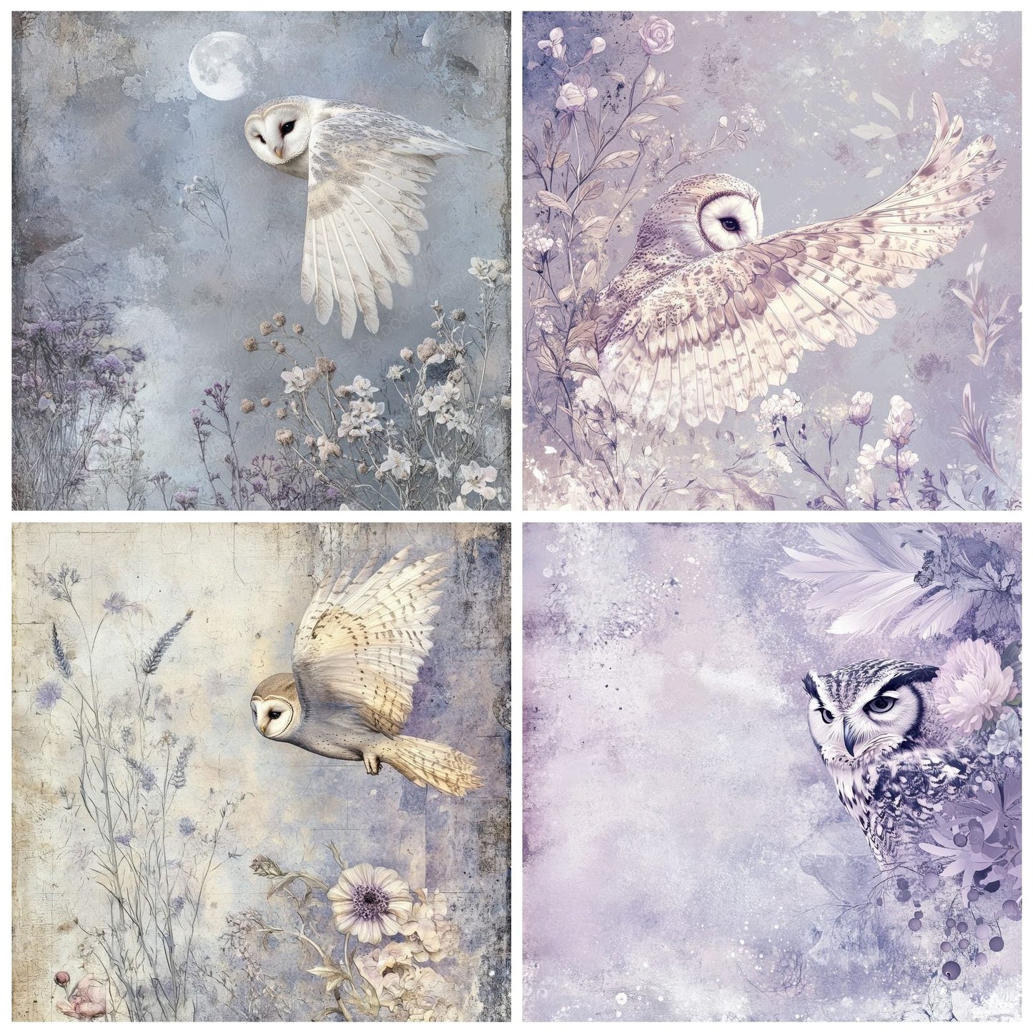 Owl Wing Mist Digital Paper Pack (DDD002854)