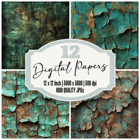 Oxidized Metal Background Digital Paper Pack (DDD002862)