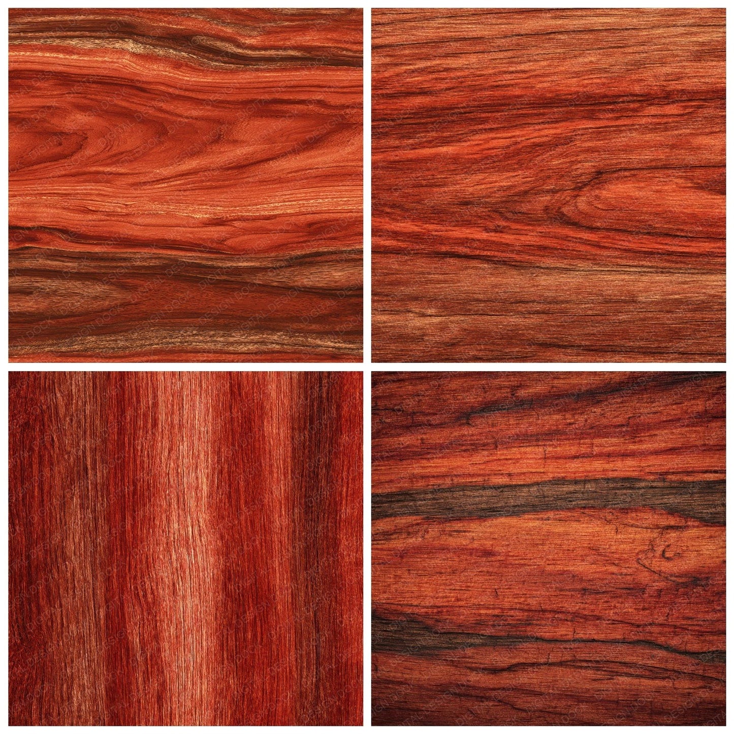 Padauk Orange Red Grain Digital Paper Pack (DDD002864)