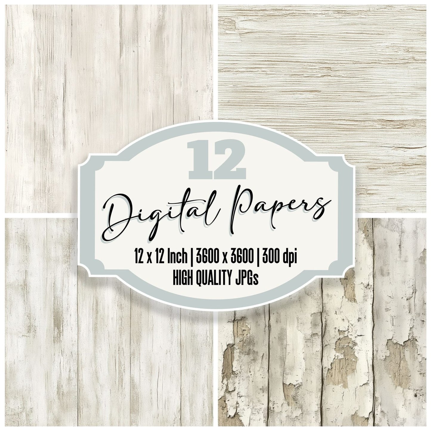 Pale Birch Grain Digital Paper Pack (DDD002873)