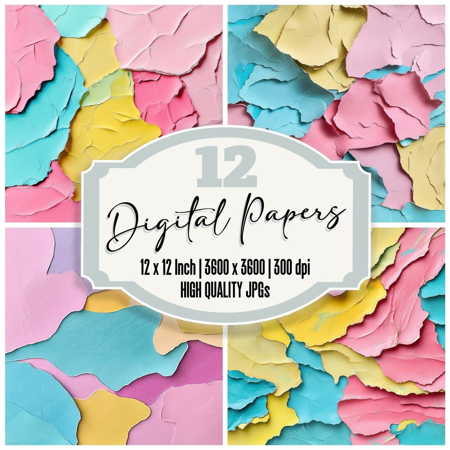Paper Cut Collage Digital Paper Pack (DDD002884)
