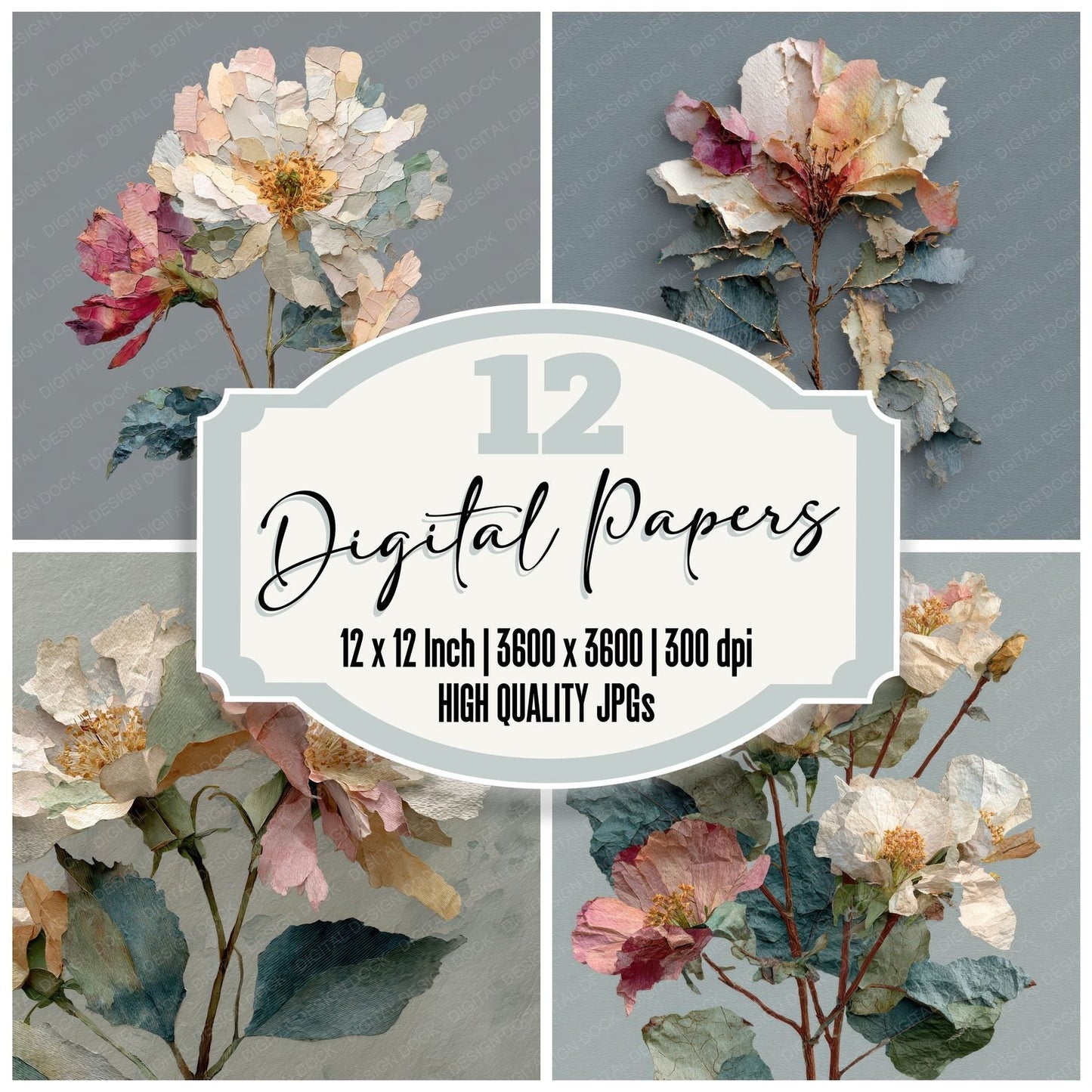 Paper Wildflower Stem Digital Paper Pack (DDD002886)
