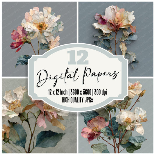 Paper Wildflower Stem Digital Paper Pack (DDD002886)