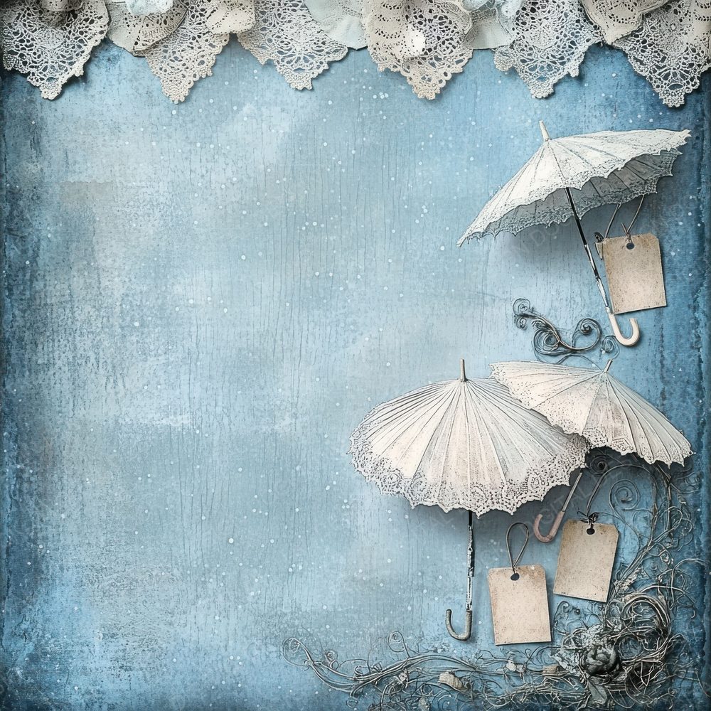 Parasol Blue Border Digital Paper Pack (DDD002888)