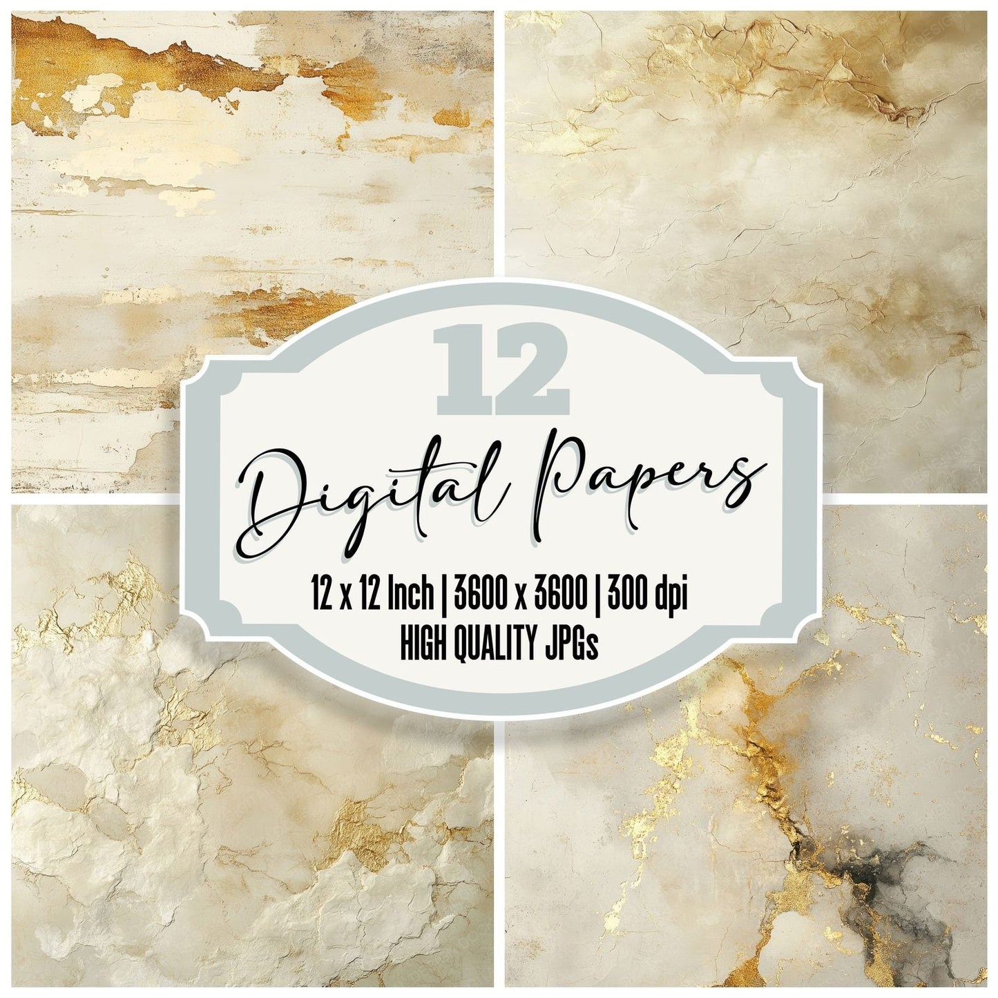 Parchment Gold Drift Digital Paper Pack (DDD002889)