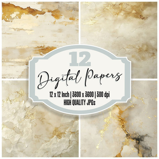 Parchment Gold Drift Digital Paper Pack (DDD002889)