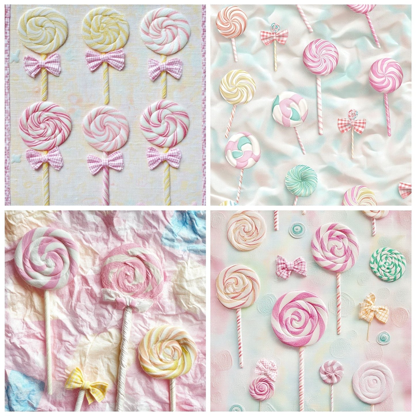 Pastel Candy Fabric Background Digital Paper Pack (DDD002910)