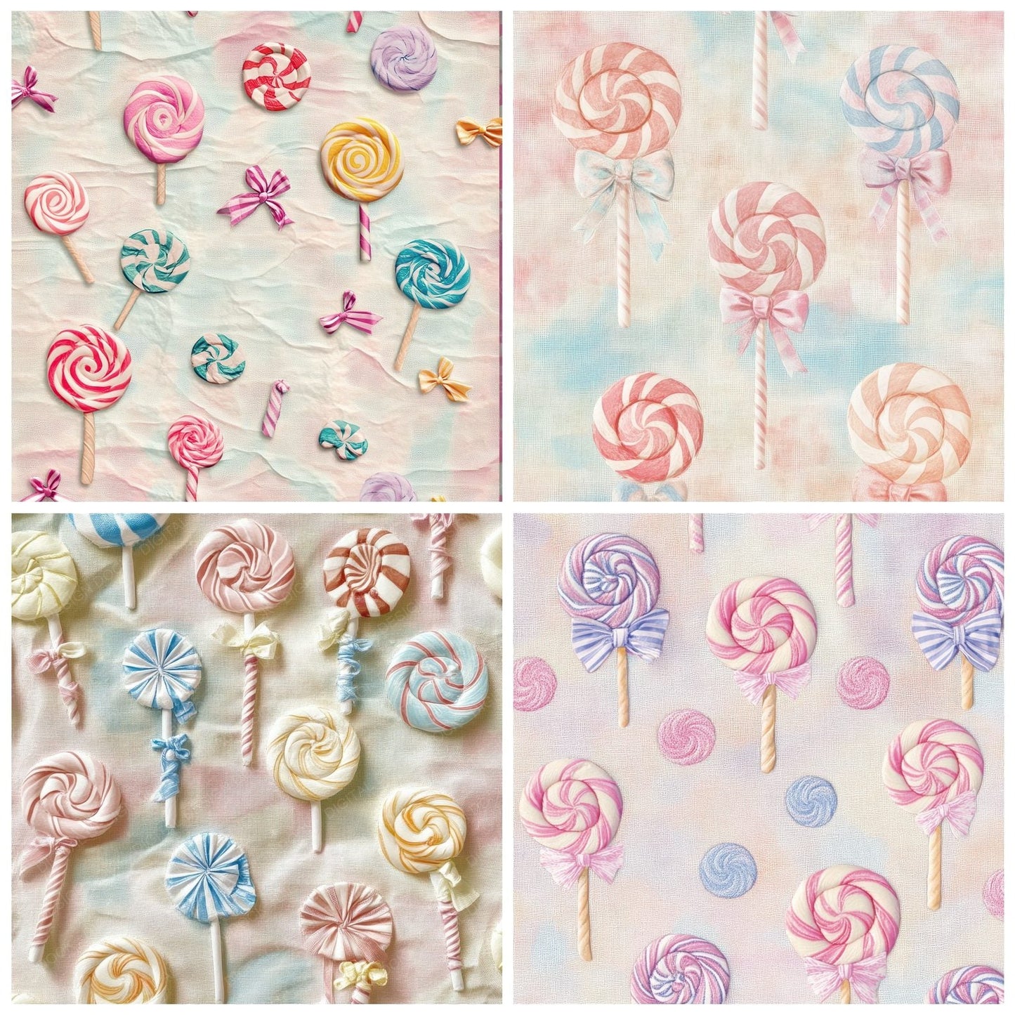 Pastel Candy Fabric Background Digital Paper Pack (DDD002910)