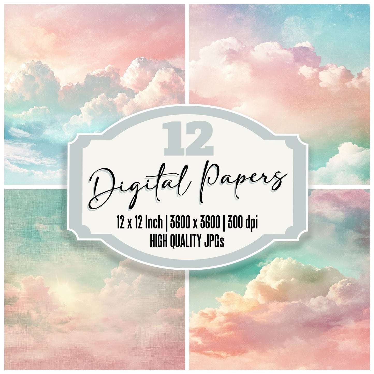 Pastel Cirrus Dream Digital Paper Pack (DDD002912)