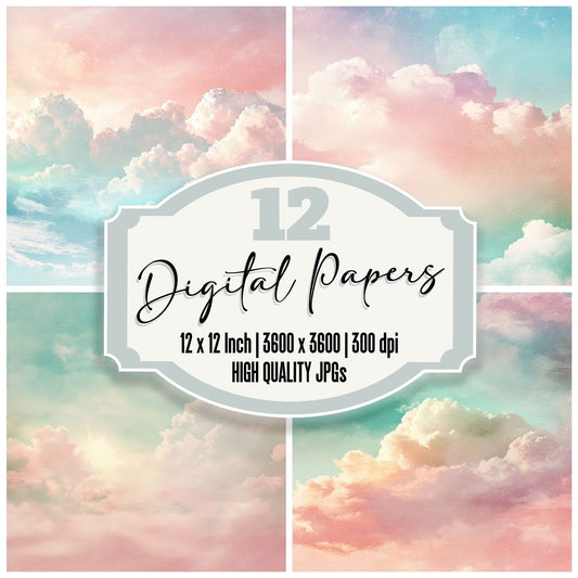Pastel Cirrus Dream Digital Paper Pack (DDD002912)