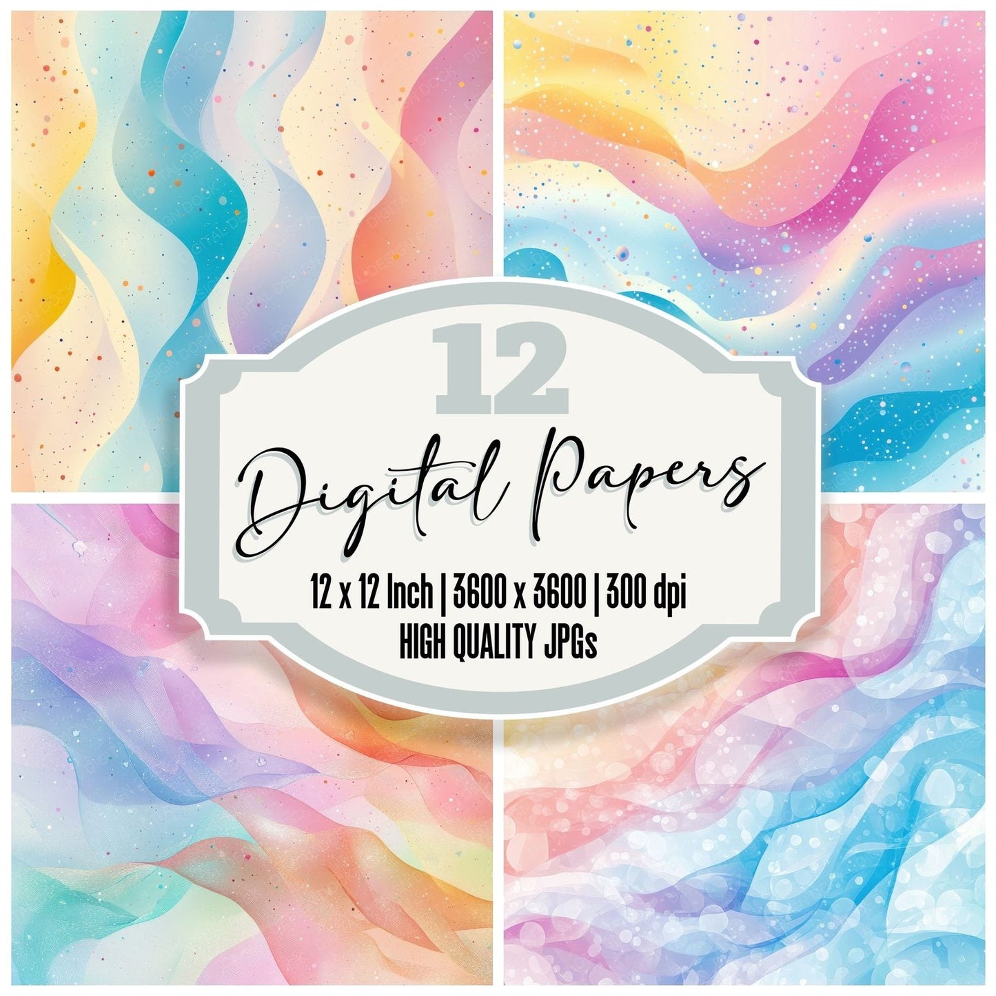 Pastel Confetti Curve Digital Paper Pack (DDD002917)