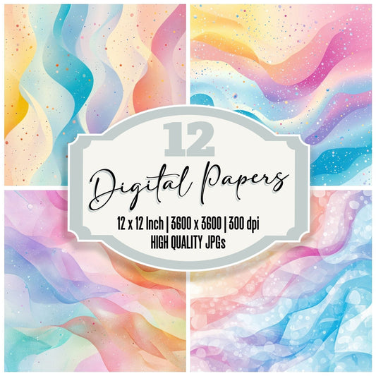 Pastel Confetti Curve Digital Paper Pack (DDD002917)