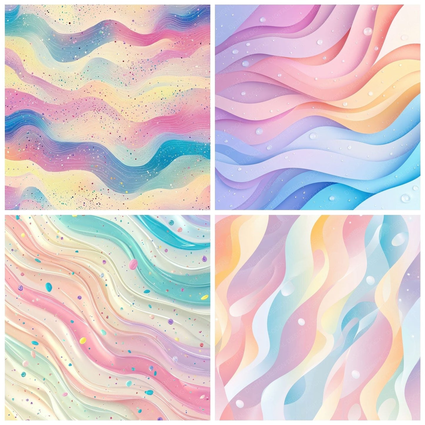 Pastel Confetti Curve Digital Paper Pack (DDD002917)