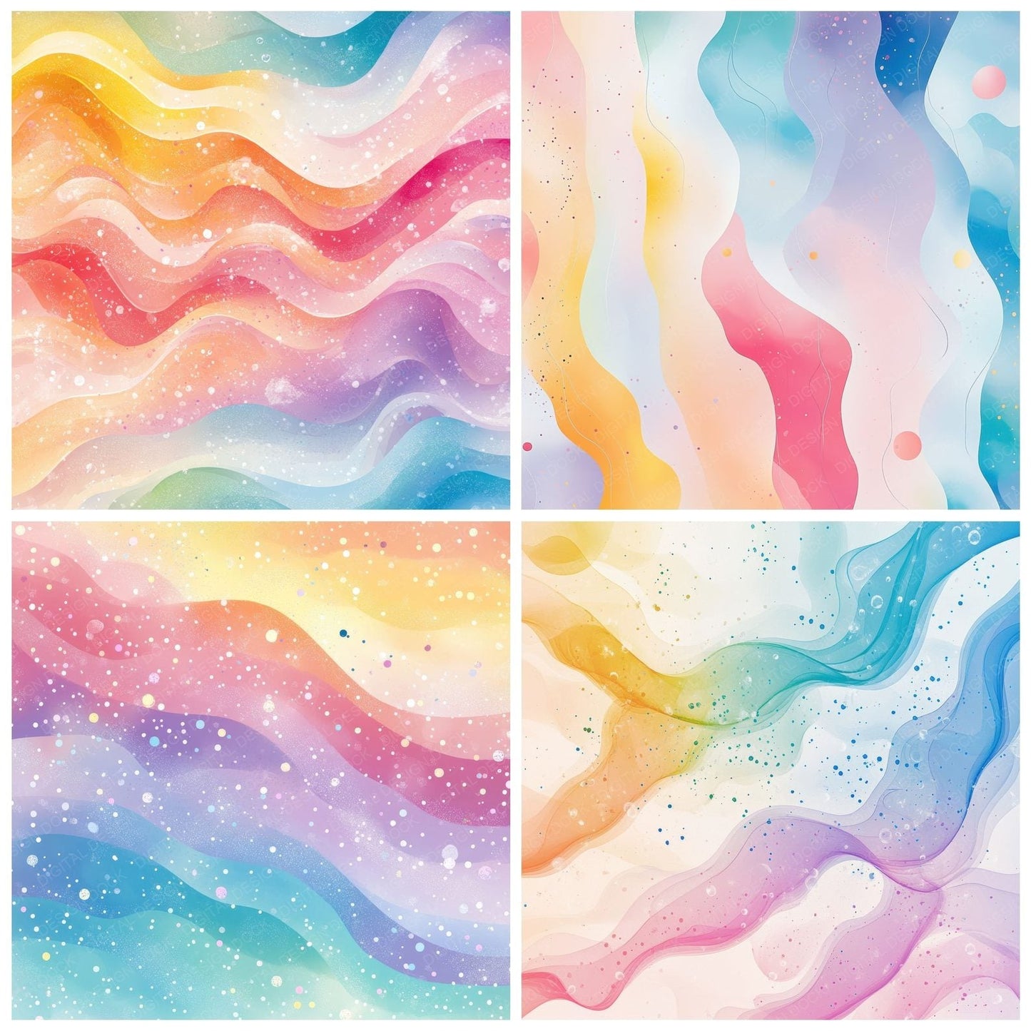 Pastel Confetti Curve Digital Paper Pack (DDD002917)