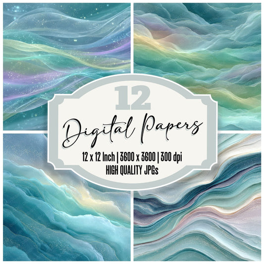 Pastel Ocean Foam Drift Digital Paper Pack (DDD002927)