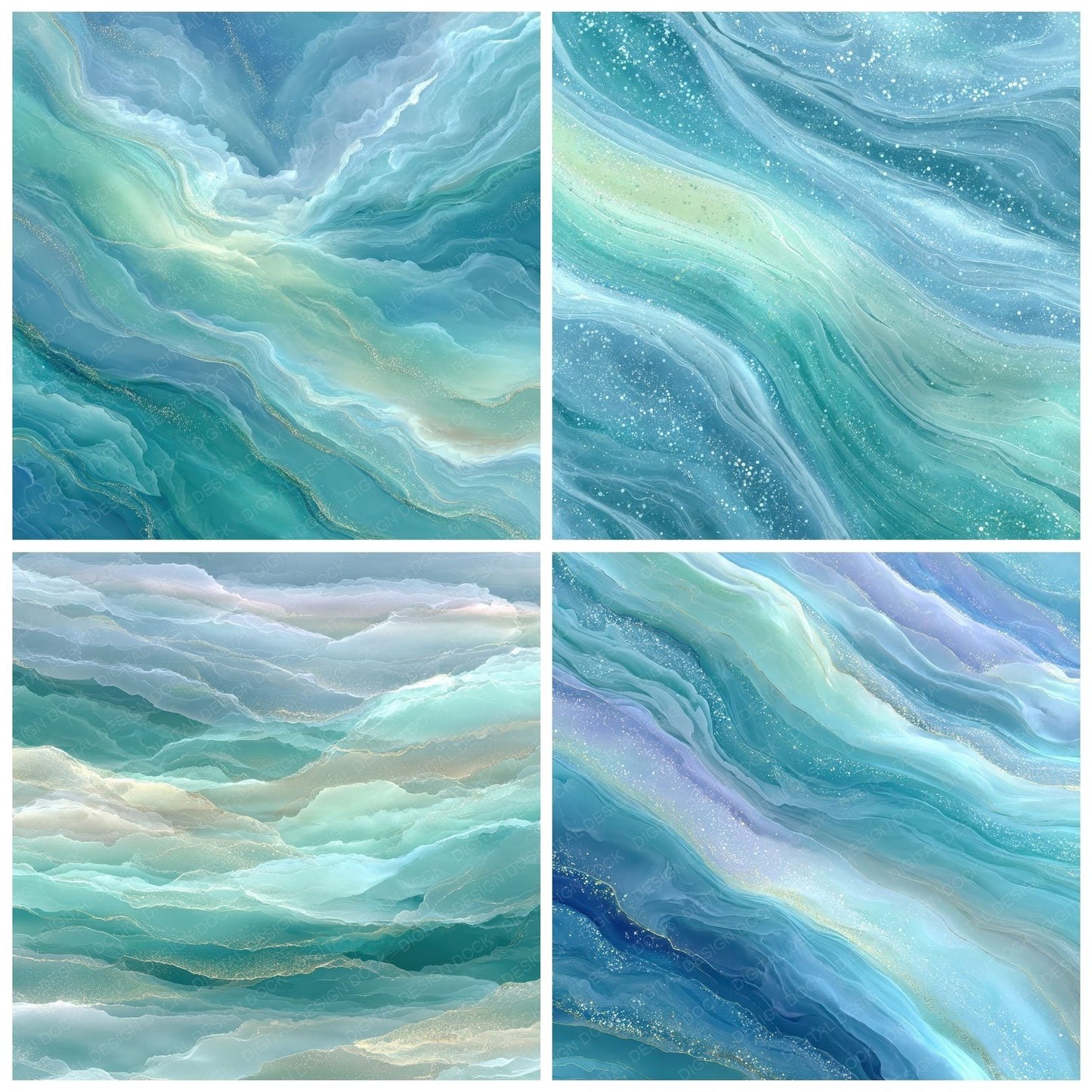 Pastel Ocean Foam Drift Digital Paper Pack (DDD002927)