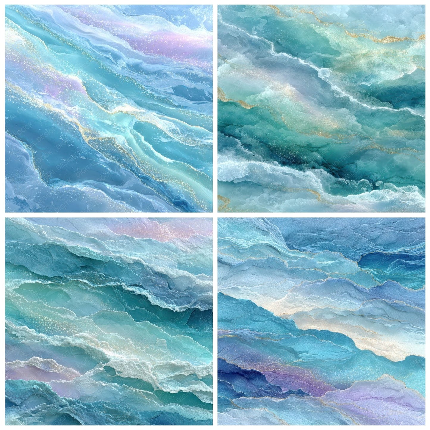 Pastel Ocean Foam Drift Digital Paper Pack (DDD002927)