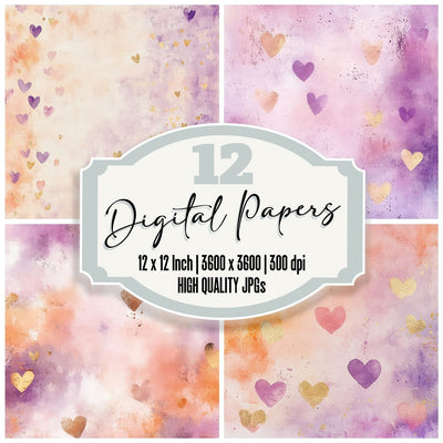 Pastel Scribble Love Digital Paper Pack (DDD002934)